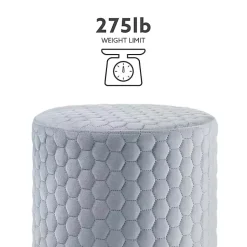 Kirklands Home Benches & Ottomans|Blue Quilted Honeycomb Ottoman