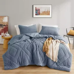 Kirklands Home Comforters|Quilted Teddy 3-pc. Full/Queen Comforter Set Blue