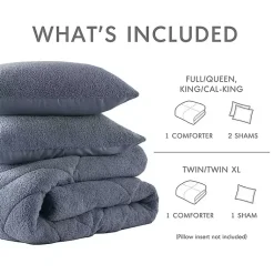 Kirklands Home Comforters|Quilted Teddy 2-pc. Twin Comforter Set Blue