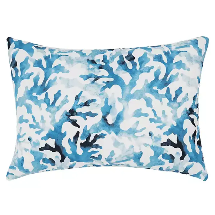 Kirklands Home Outdoor Cushions & Pillows|Blue Reef Indoor/Outdoor Lumbar Pillow