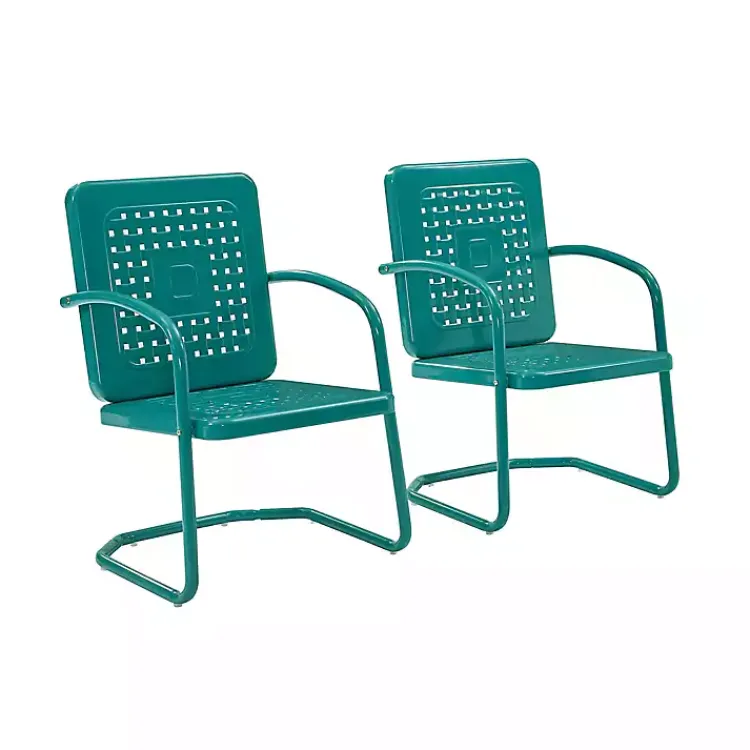 Kirklands Home Outdoor Seating|Retro Basket Weave Chairs, Set of 2 Blue