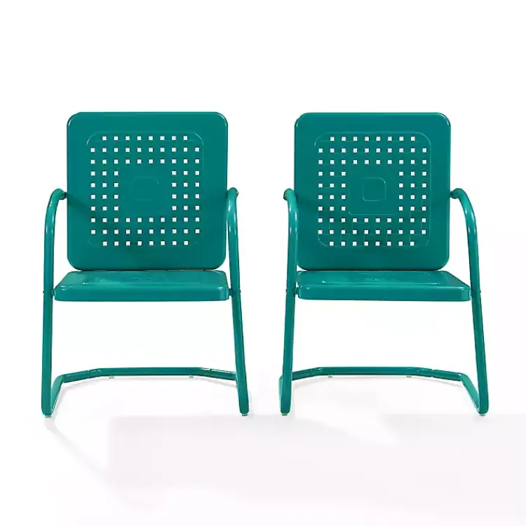 Kirklands Home Outdoor Seating|Retro Basket Weave Chairs, Set of 2 Blue