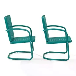 Kirklands Home Outdoor Seating|Retro Basket Weave Chairs, Set of 2 Blue