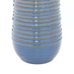 Kirklands Home Table Lamps|Blue Ribbed Stoneware Table Lamp White