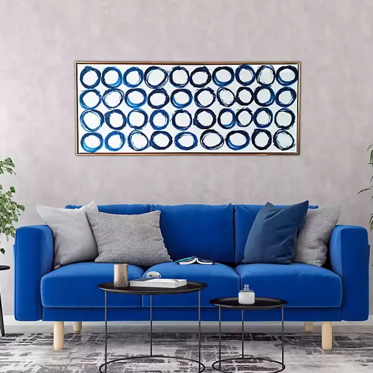 Kirklands Home Canvas Art|Blue Rings Framed Canvas Art Print