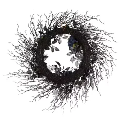 Clearance Blue Roses and Deadwood Wreath Halloween