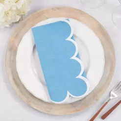 Kirklands Home Table Linens|Scalloped Edge Napkins, Set of 4 Blue