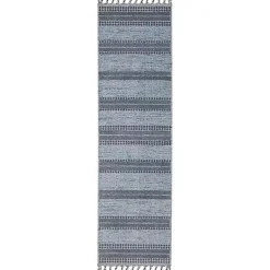 Kirklands Home Area Rugs|Scandinavian Stripe Runner Blue