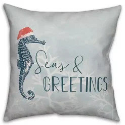 Sale Blue Seas and Greetings Seahorse Pillow Pillows