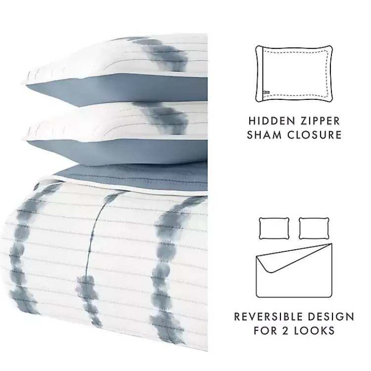 Kirklands Home Quilts|Blue Shibori Reversible 2-pc. Twin Quilt Set