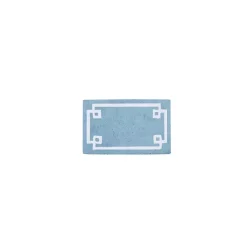 Kirklands Home Bathroom Rugs|Blue Simple Trim Cotton Tufted Bath Mat, 30 in.