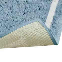 Kirklands Home Bathroom Rugs|Simple Trim Cotton Tufted Bath Mat, 40 in. Blue