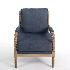 Kirklands Home Accent Chairs|Spencer Spindle Armchair Blue