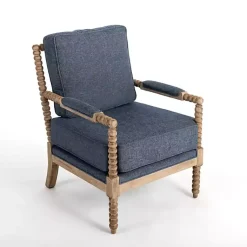 Kirklands Home Accent Chairs|Spencer Spindle Armchair Blue