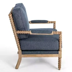 Kirklands Home Accent Chairs|Spencer Spindle Armchair Blue