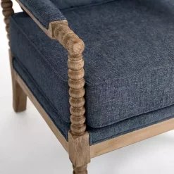 Kirklands Home Accent Chairs|Spencer Spindle Armchair Blue