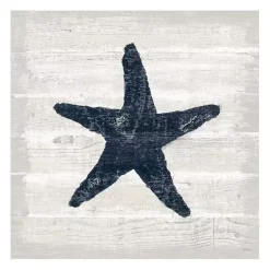 Kirklands Home Canvas Art|Blue Starfish Driftwood Canvas Art Print White
