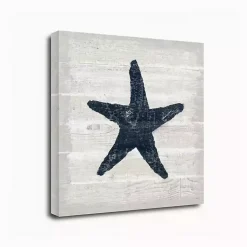 Kirklands Home Canvas Art|Blue Starfish Driftwood Canvas Art Print White