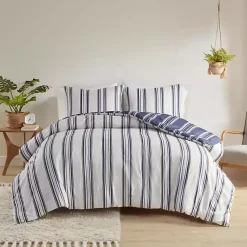 Kirklands Home Comforters|Blue Stripe Jackson 3-pc. King Comforter Set