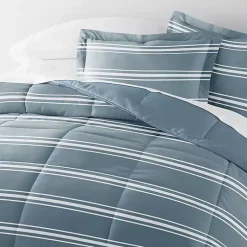 Kirklands Home Comforters|Striped Reversible 2-pc. Twin Comforter Set Blue