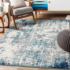 Kirklands Home Area Rugs|Blue Sutton Contemporary Area Rug, 5x7