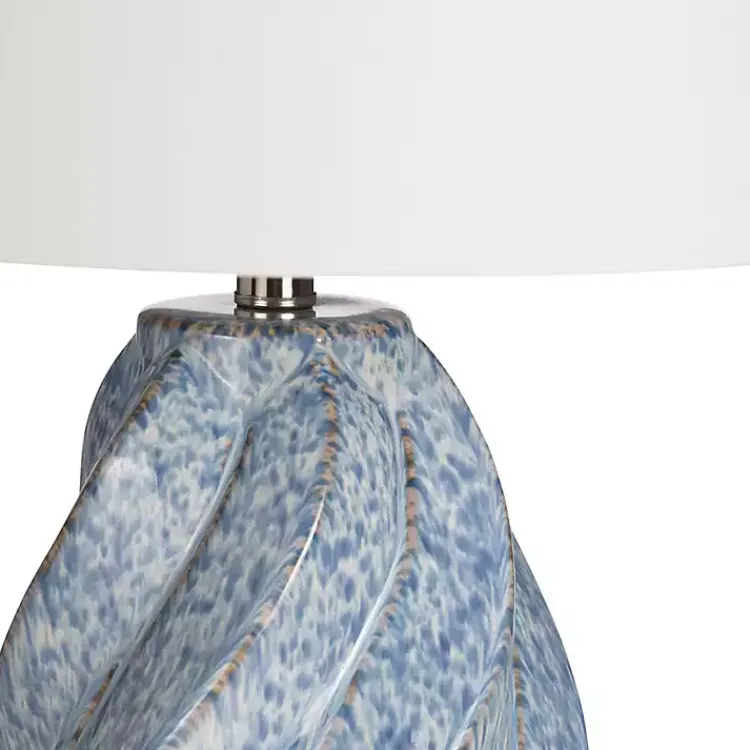 Kirklands Home Table Lamps|Blue Swirl Ceramic Table Lamp White