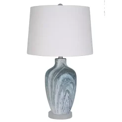 Kirklands Home Table Lamps|Blue Swirl Geode Table Lamp, Set of 2 White