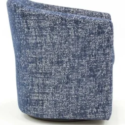 Kirklands Home Accent Chairs|Swivel Barrel Accent Chair Blue