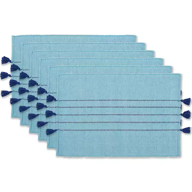 Kirklands Home Table Linens|Thera Stripe Placemats, Set of 6 Blue