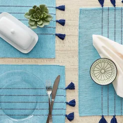 Kirklands Home Table Linens|Thera Stripe Placemats, Set of 6 Blue