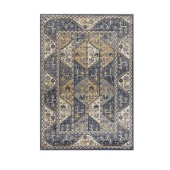 Kirklands Home Area Rugs|Blue Tile Border Area Rug, 8x10