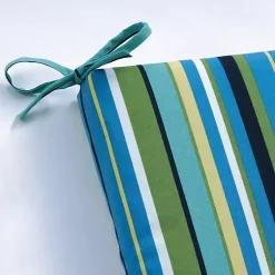 Kirklands Home Outdoor Cushions & Pillows|Blue Topanga Striped Outdoor Chair Cushion