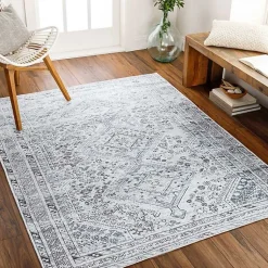 Kirklands Home Area Rugs|Traditional Washable Area Rug, 7x10 Blue