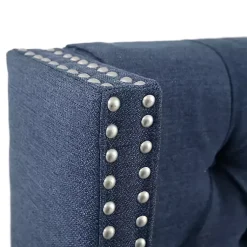 Kirklands Home Beds & Headboards|Tufted Upholstered Metal Leg Queen Headboard Blue
