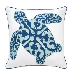Hot Blue Turtle Embellished Pillow Pillows