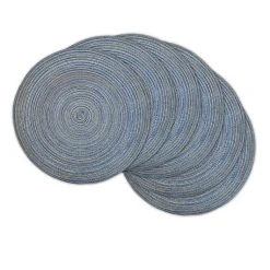 Kirklands Home Table Linens|Variegated Round Placemats, Set of 6 Blue