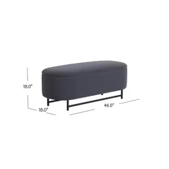 Kirklands Home Benches & Ottomans|Velvet Metal Storage Bench Blue