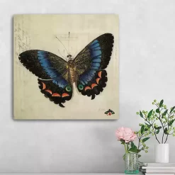 Kirklands Home Canvas Art|Blue Vintage Butterfly Canvas Art Print