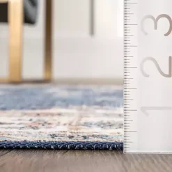 Kirklands Home Area Rugs|Vintage Floral Washable Area Rug, 5x8 Blue