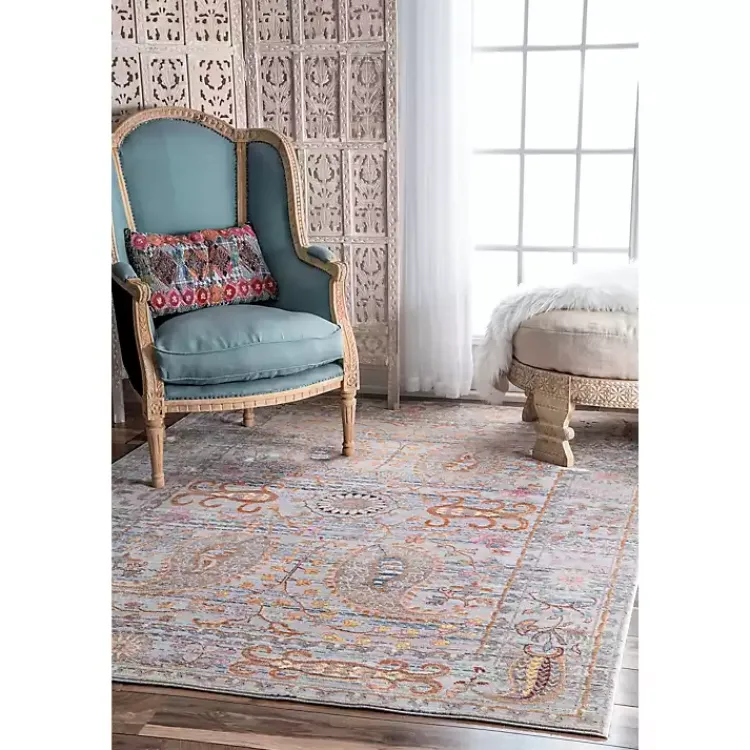 Kirklands Home Area Rugs|Blue Vintage Killian Area Rug, 5x8