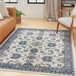 Kirklands Home Outdoor Rugs|Blue Vintage Medallion Indoor/Outdoor Rug, 4x6