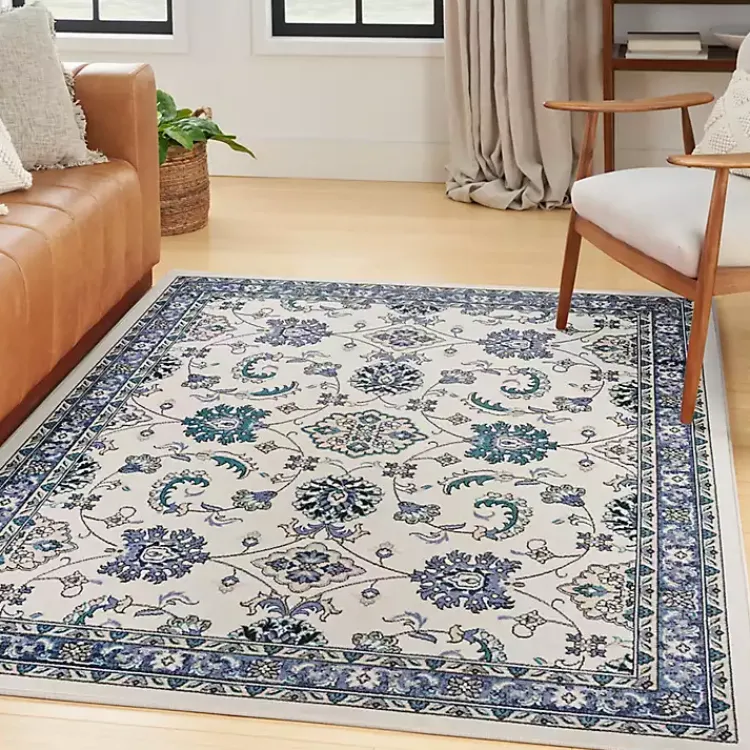 Kirklands Home Outdoor Rugs|Blue Vintage Medallion Indoor/Outdoor Rug, 4x6