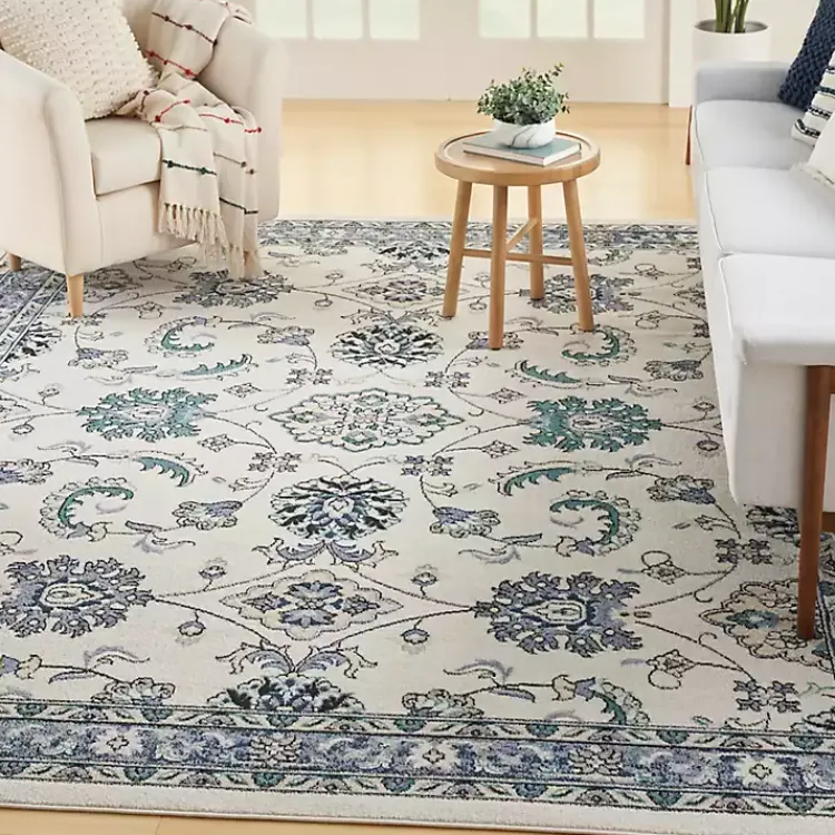 Kirklands Home Outdoor Rugs|Blue Vintage Medallion Indoor/Outdoor Rug, 8x10