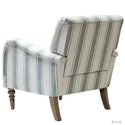 Kirklands Home Accent Chairs|Blue White Carved Slope Stripe Accent Chair
