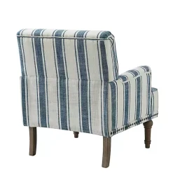 Kirklands Home Accent Chairs|Blue White Stripe Upholstered Accent Chair
