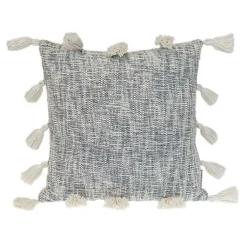 Hot Blue Woven Texture Tassel Pillow Pillows