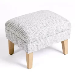 Kirklands Home Accent Chairs|Blue-Grey Houndstooth 2-pc. Chair and Ottoman Set