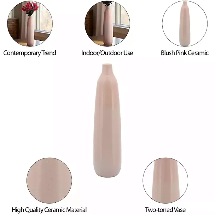 Best Blush Ceramic Bottleneck Floor Vase Vases