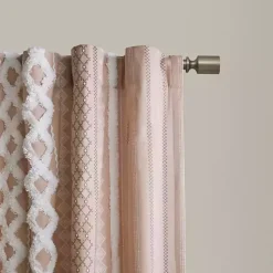 Kirklands Home Curtains & Drapes|Blush Chenille Stripe Curtain Panel, 84 in. Pink