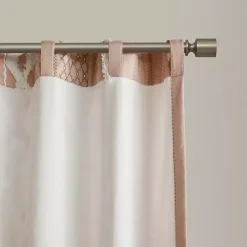 Kirklands Home Curtains & Drapes|Blush Chenille Stripe Curtain Panel, 84 in. Pink